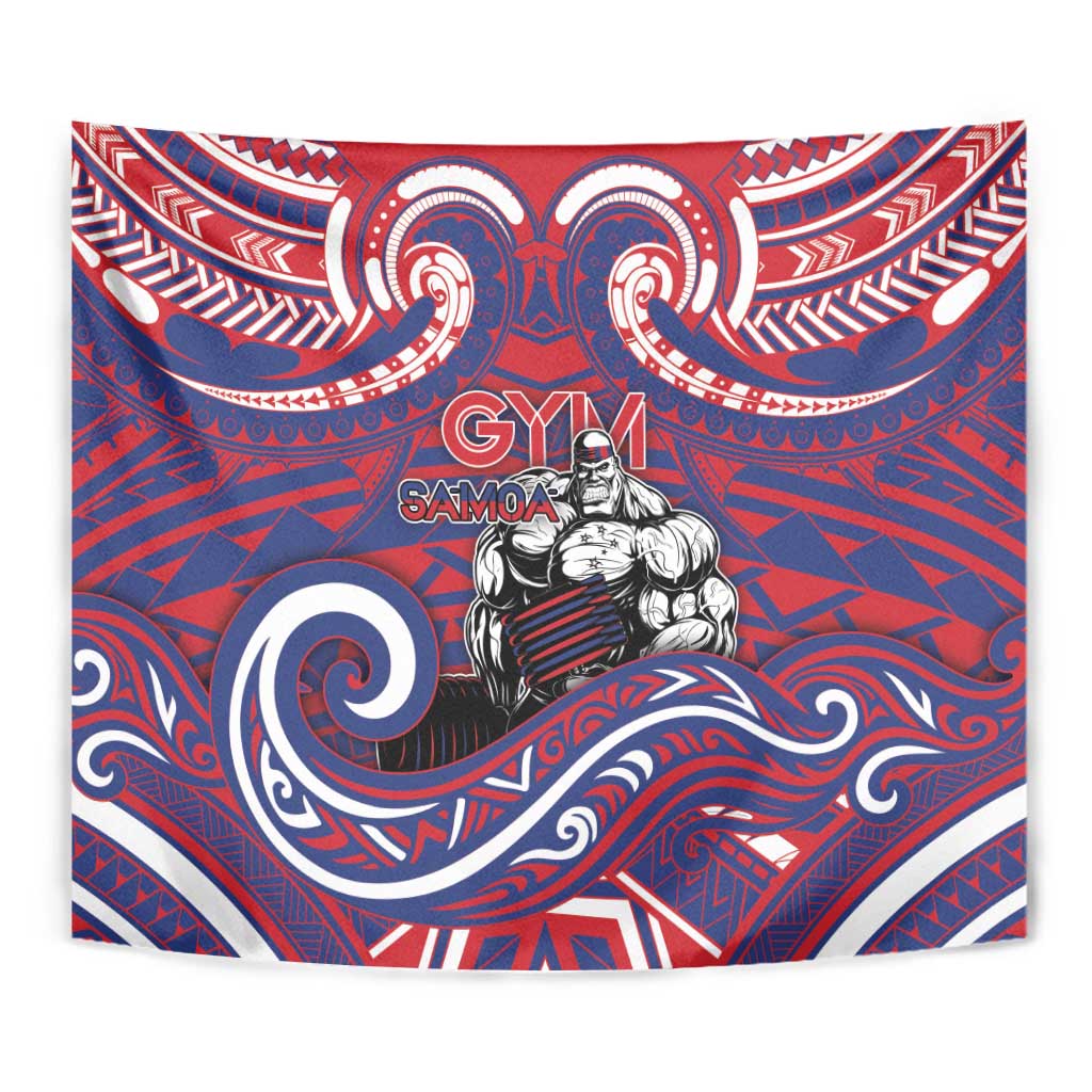 Samoa Gym Tapestry Muscle Samoan Tribal Waves DT05 - Polynesian Pride
