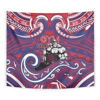 Samoa Gym Tapestry Muscle Samoan Tribal Waves DT05 - Polynesian Pride