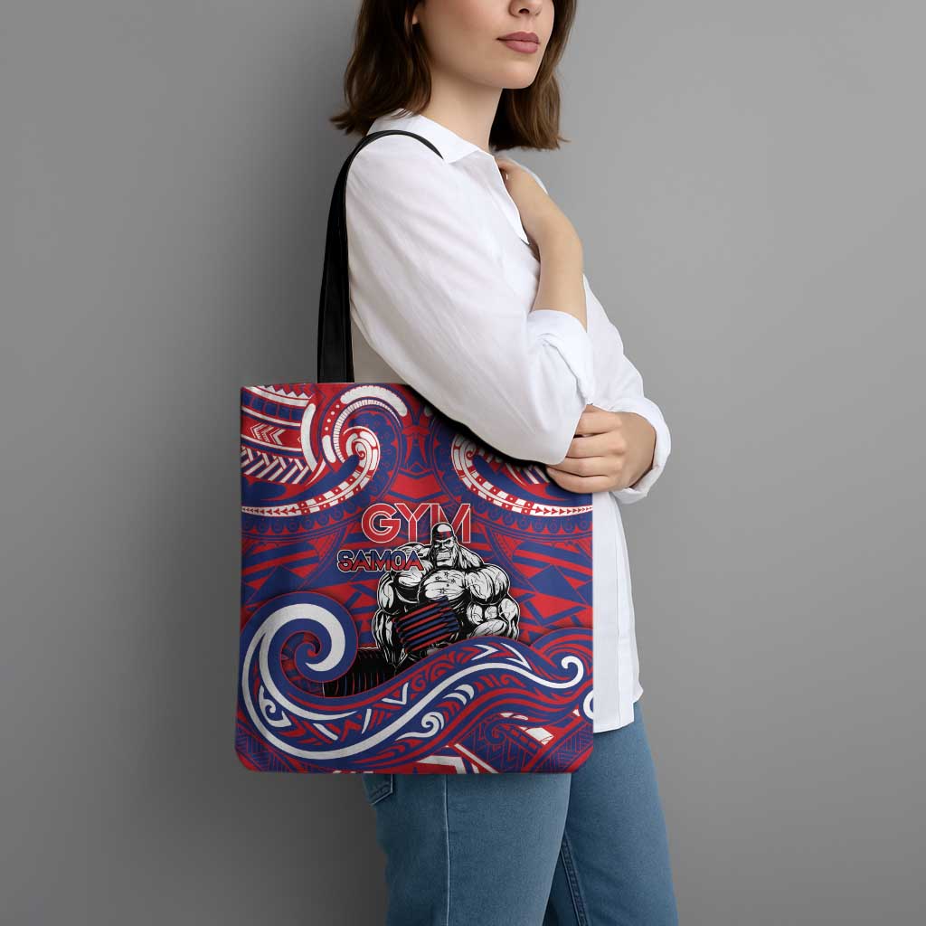 Samoa Gym Tote Bag Muscle Samoan Tribal Waves DT05 - Polynesian Pride
