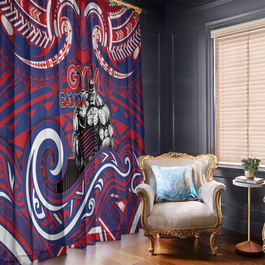Samoa Gym Window Curtain Muscle Samoan Tribal Waves DT05 - Polynesian Pride