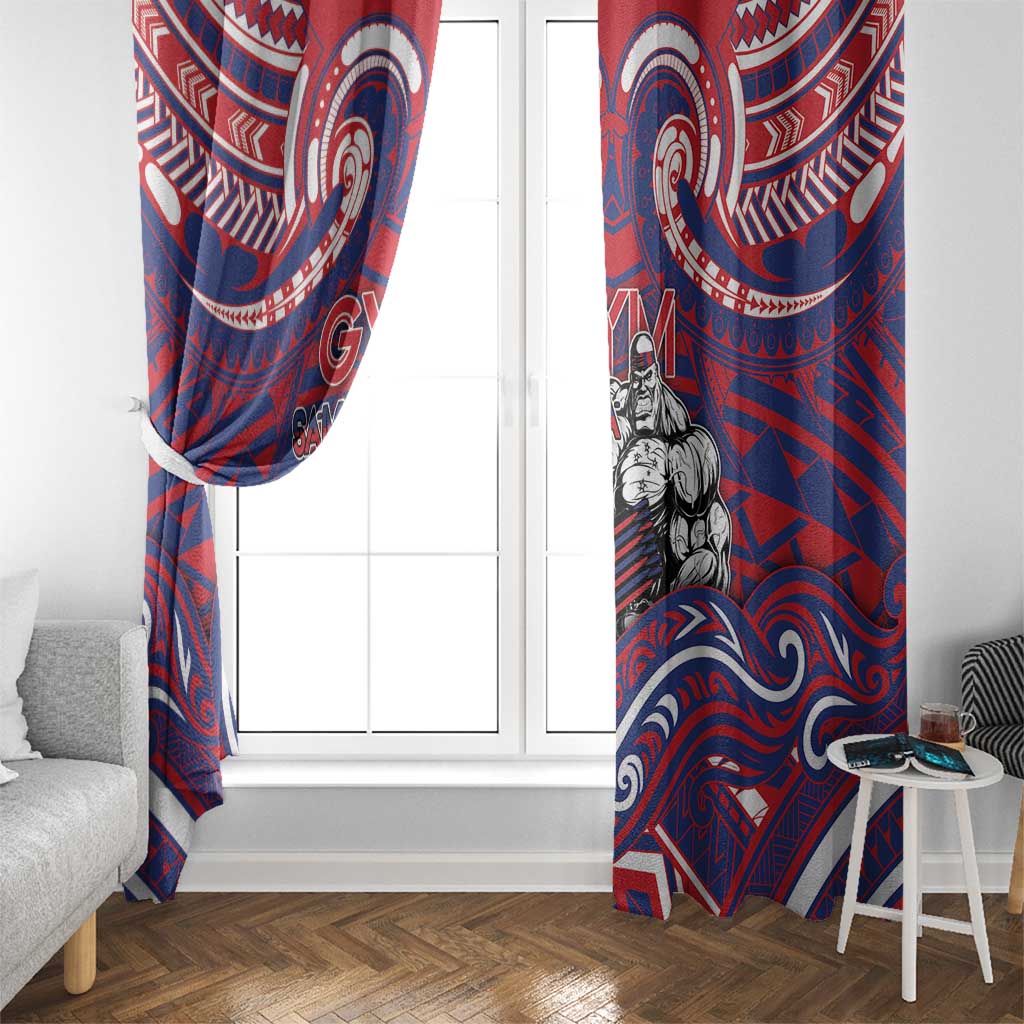 Samoa Gym Window Curtain Muscle Samoan Tribal Waves DT05 - Polynesian Pride