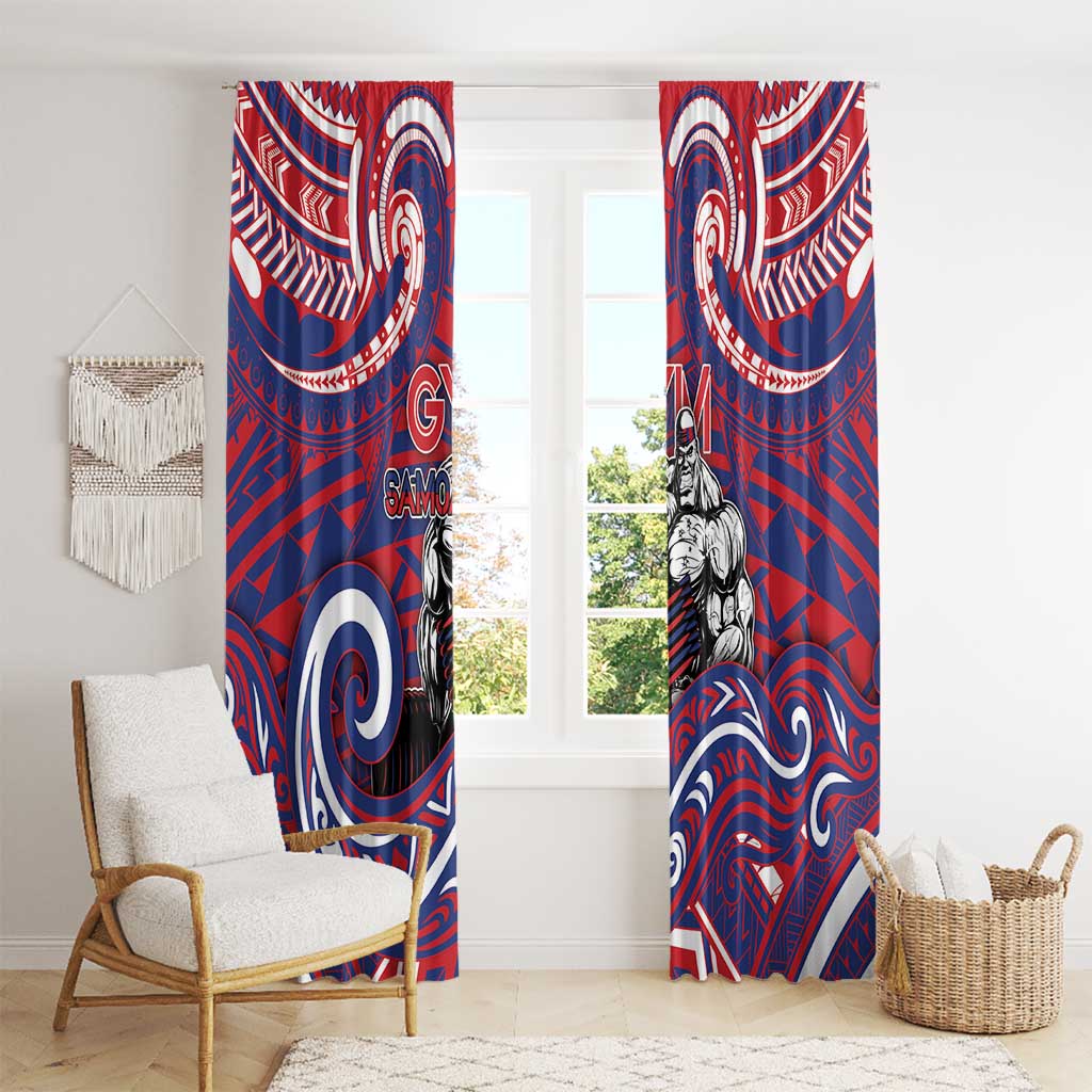 Samoa Gym Window Curtain Muscle Samoan Tribal Waves DT05 - Polynesian Pride