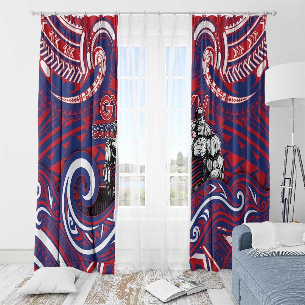 Samoa Gym Window Curtain Muscle Samoan Tribal Waves DT05 - Polynesian Pride