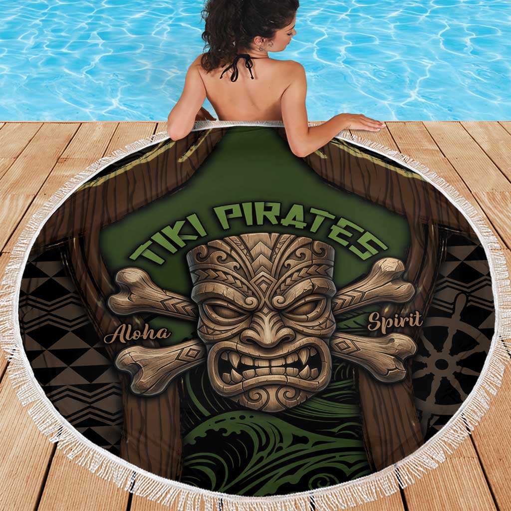 Hawaii Tiki Pirates Beach Blanket Kakau Pattern Polynesian Style
