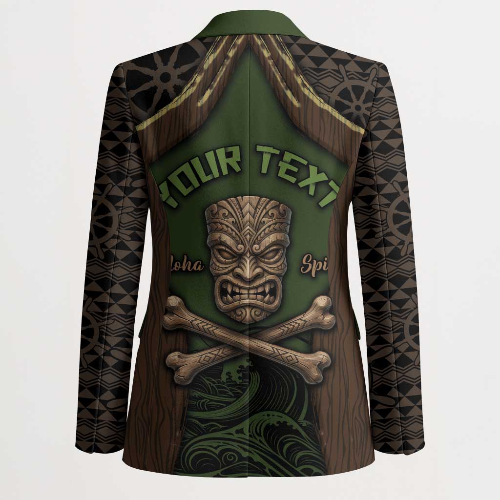 Personalised Hawaii Tiki Pirates Blazer Kakau Pattern Polynesian Style