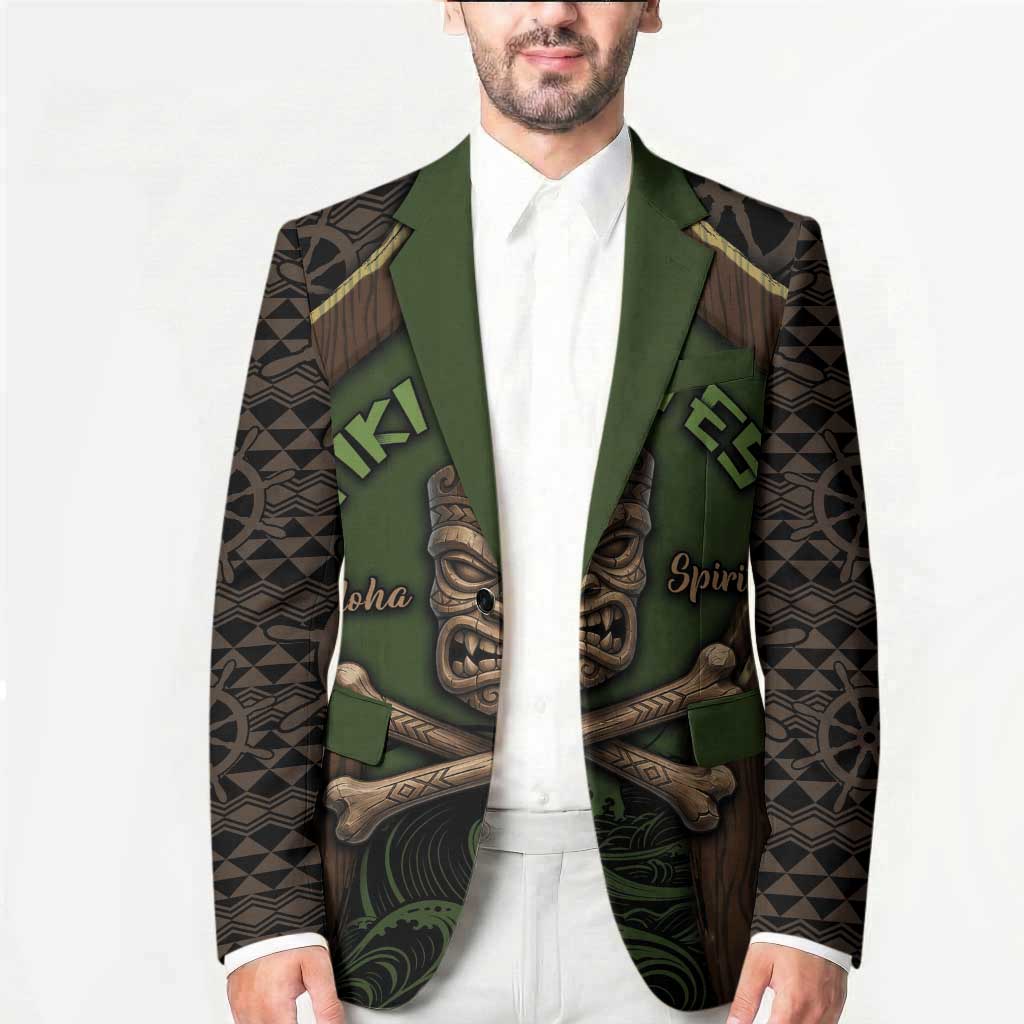 Personalised Hawaii Tiki Pirates Blazer Kakau Pattern Polynesian Style