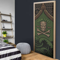 Personalised Hawaii Tiki Pirates Door Cover Kakau Pattern Polynesian Style