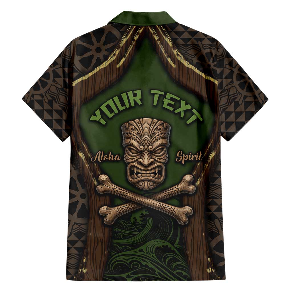 Personalised Hawaii Tiki Pirates Family Matching Long Sleeve Bodycon Dress and Hawaiian Shirt Kakau Pattern Polynesian Style
