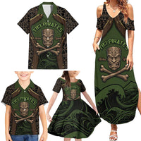 Personalised Hawaii Tiki Pirates Family Matching Summer Maxi Dress and Hawaiian Shirt Kakau Pattern Polynesian Style DT05 - Polynesian Pride