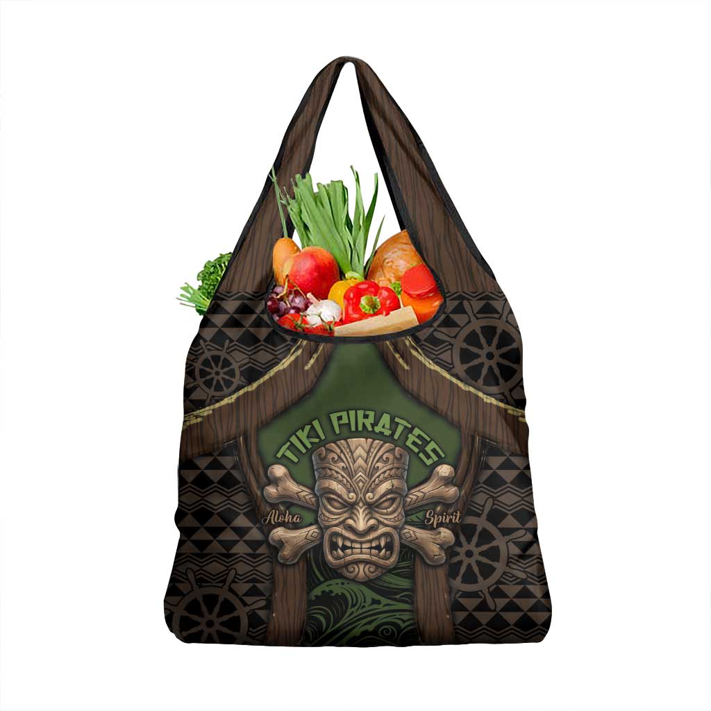 Hawaii Tiki Pirates Grocery Bag Kakau Pattern Polynesian Style