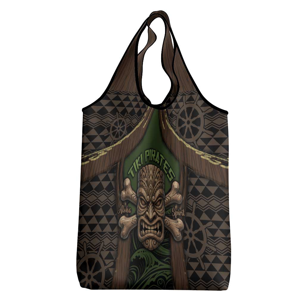 Hawaii Tiki Pirates Grocery Bag Kakau Pattern Polynesian Style