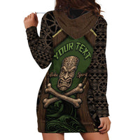 Personalised Hawaii Tiki Pirates Hoodie Dress Kakau Pattern Polynesian Style DT05 - Polynesian Pride