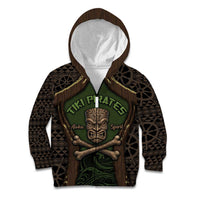 Personalised Hawaii Tiki Pirates Kid Hoodie Kakau Pattern Polynesian Style
