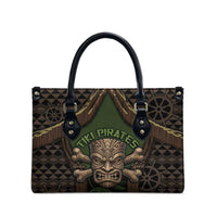 Hawaii Tiki Pirates Leather Bag Kakau Pattern Polynesian Style