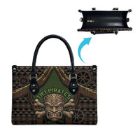 Hawaii Tiki Pirates Leather Bag Kakau Pattern Polynesian Style