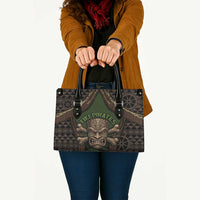 Hawaii Tiki Pirates Leather Bag Kakau Pattern Polynesian Style