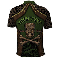 Personalised Hawaii Tiki Pirates Polo Shirt Kakau Pattern Polynesian Style