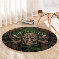 Hawaii Tiki Pirates Round Carpet Kakau Pattern Polynesian Style