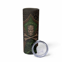 Personalised Hawaii Tiki Pirates Skinny Tumbler Kakau Pattern Polynesian Style