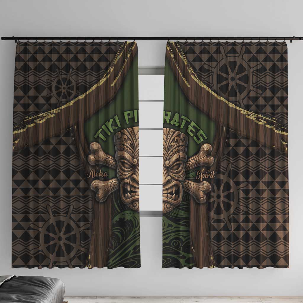 Hawaii Tiki Pirates Window Curtain Kakau Pattern Polynesian Style