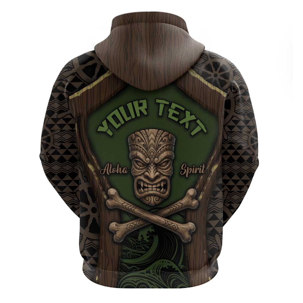 Personalised Hawaii Tiki Pirates Zip Hoodie Kakau Pattern Polynesian Style DT05 - Polynesian Pride