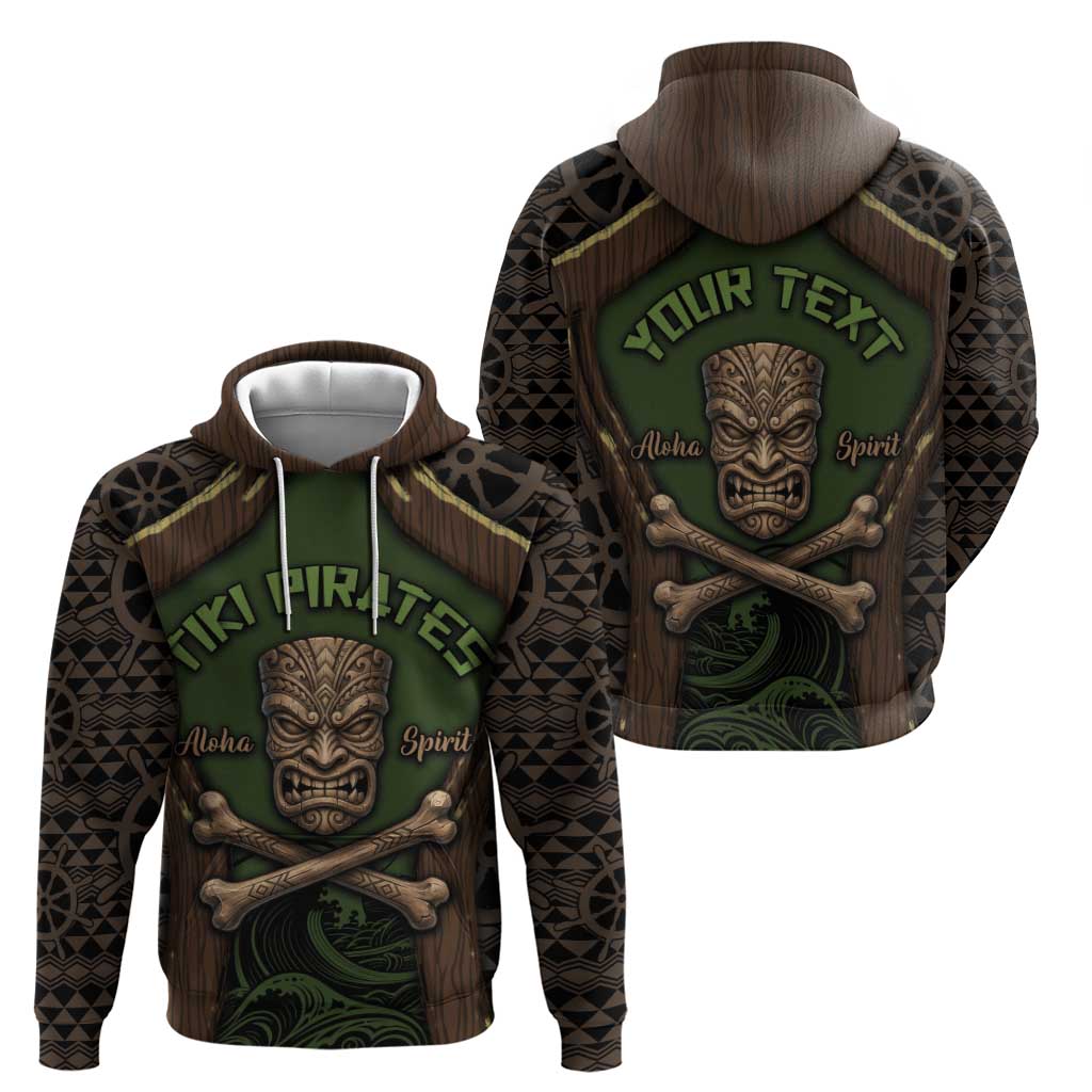 Personalised Hawaii Tiki Pirates Zip Hoodie Kakau Pattern Polynesian Style DT05 - Polynesian Pride