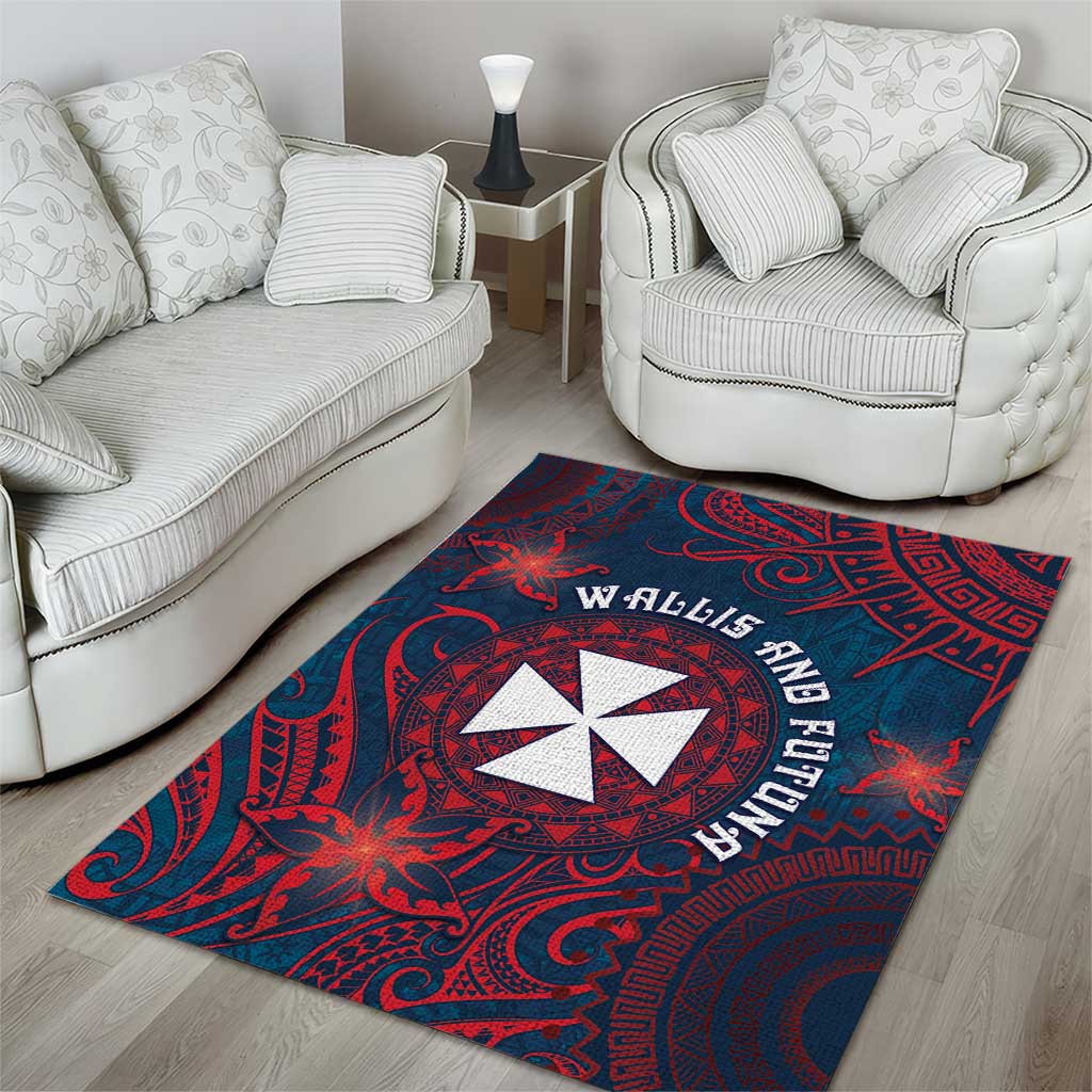 Wallis And Futuna Area Rug Hibiscus Polynesian Tribal Pattern DT05 - Polynesian Pride