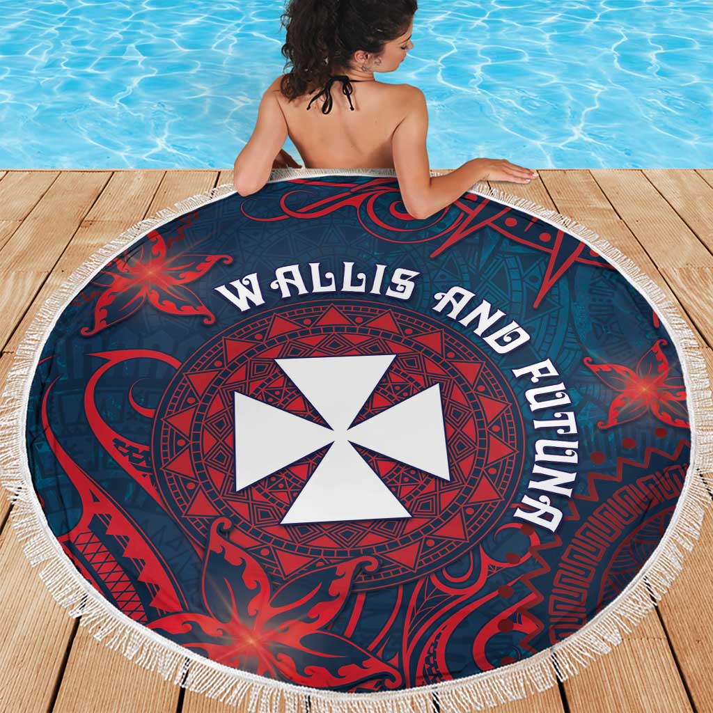 Wallis And Futuna Beach Blanket Hibiscus Polynesian Tribal Pattern DT05 - Polynesian Pride