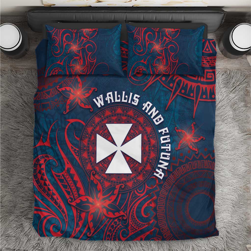 Wallis And Futuna Bedding Set Hibiscus Polynesian Tribal Pattern DT05 Navy - Polynesian Pride