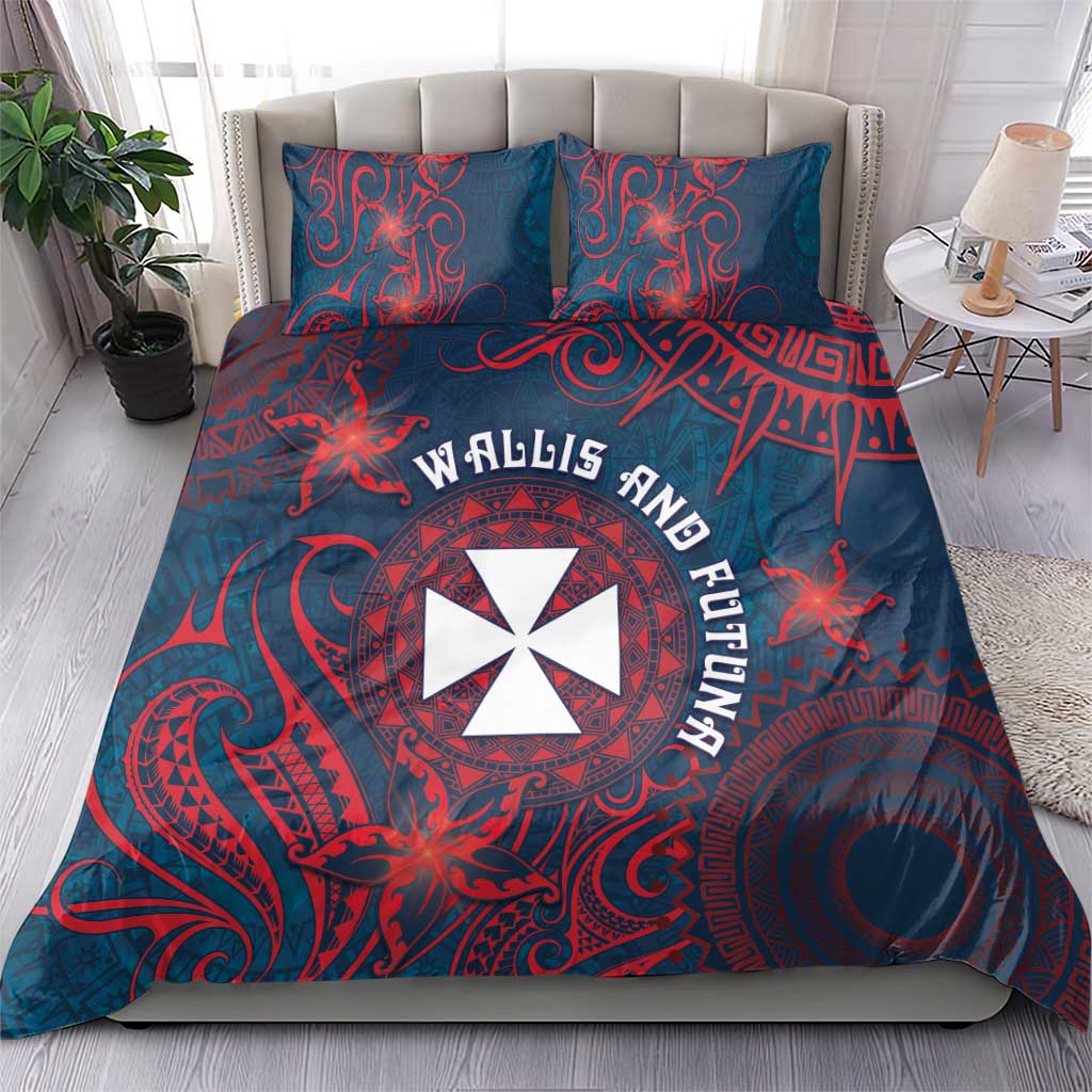 Wallis And Futuna Bedding Set Hibiscus Polynesian Tribal Pattern DT05 - Polynesian Pride