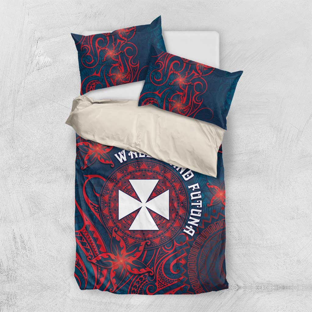 Wallis And Futuna Bedding Set Hibiscus Polynesian Tribal Pattern DT05 US Twin 172cm x 218cm Navy - Polynesian Pride