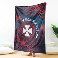Wallis And Futuna Blanket Hibiscus Polynesian Tribal Pattern