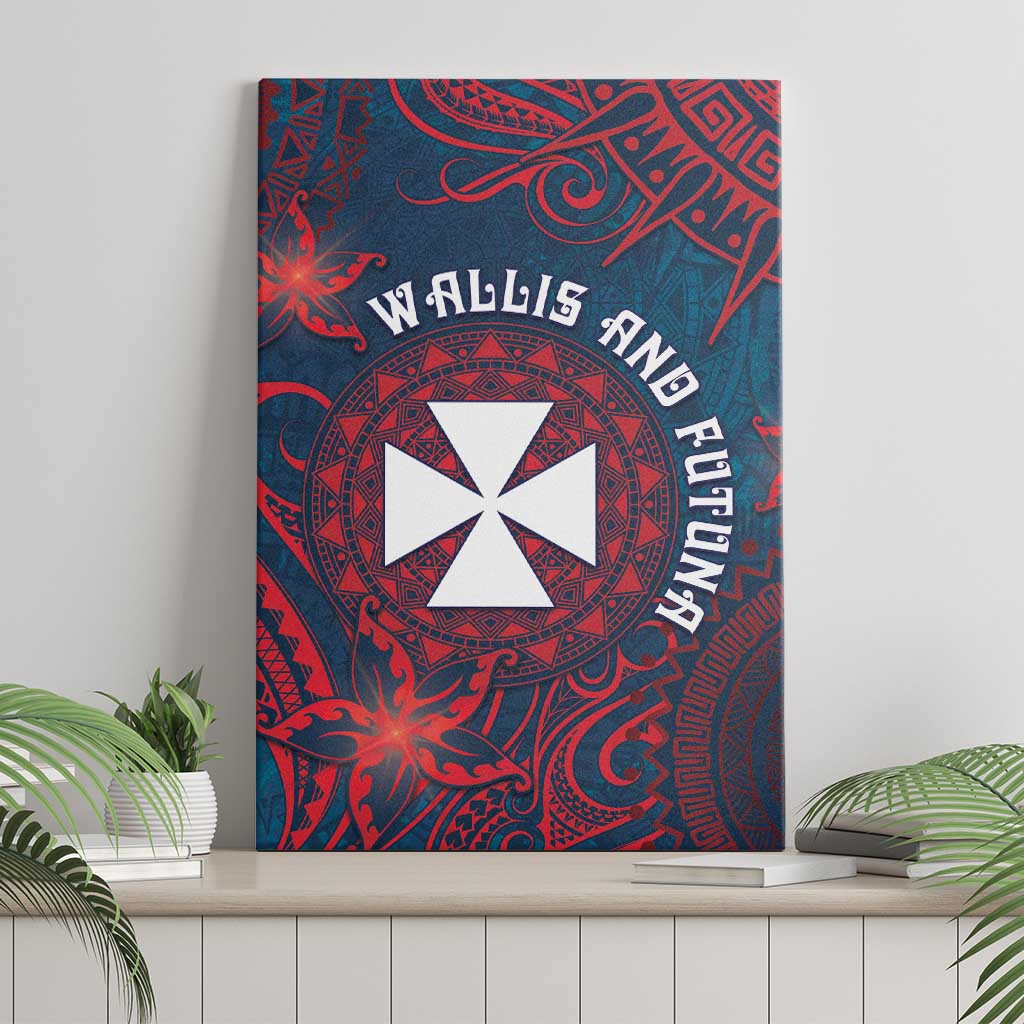 Wallis And Futuna Canvas Wall Art Hibiscus Polynesian Tribal Pattern DT05 - Polynesian Pride