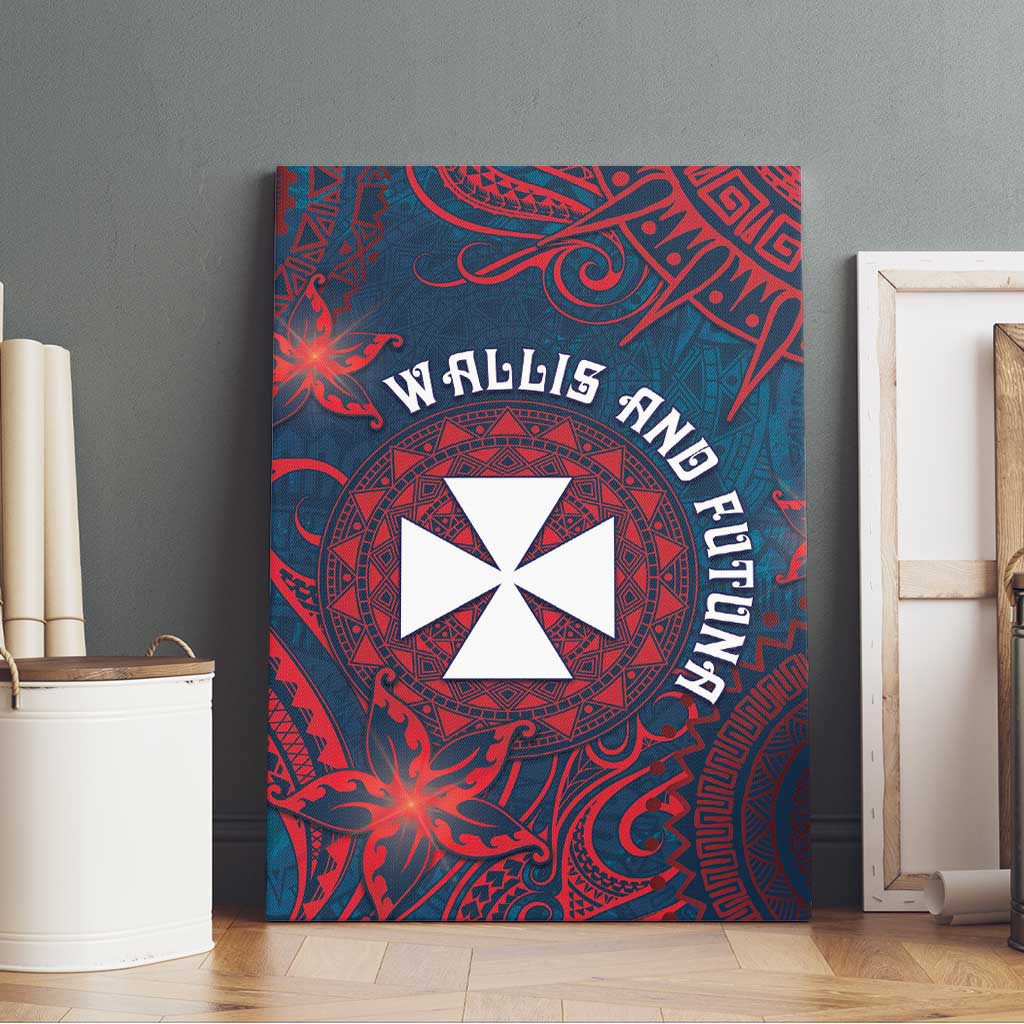 Wallis And Futuna Canvas Wall Art Hibiscus Polynesian Tribal Pattern DT05 - Polynesian Pride