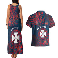 Personalised Wallis And Futuna Couples Matching Tank Maxi Dress and Hawaiian Shirt Hibiscus Polynesian Tribal Pattern DT05 - Polynesian Pride