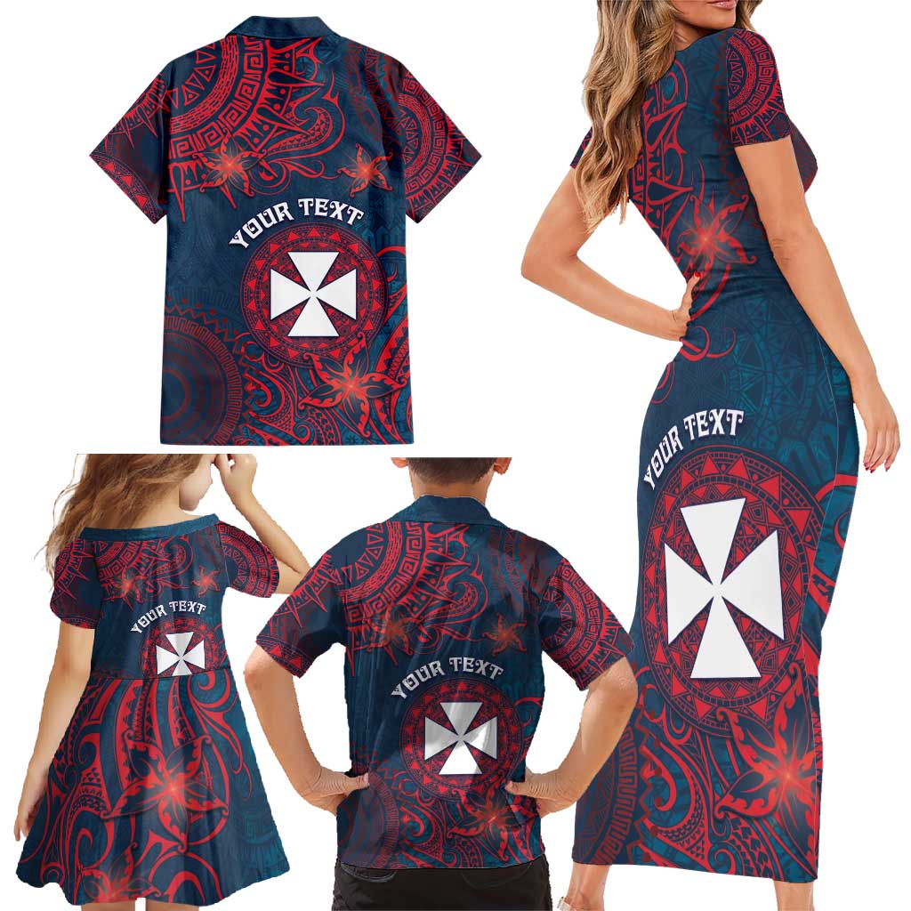 Personalised Wallis And Futuna Family Matching Short Sleeve Bodycon Dress and Hawaiian Shirt Hibiscus Polynesian Tribal Pattern DT05 - Polynesian Pride