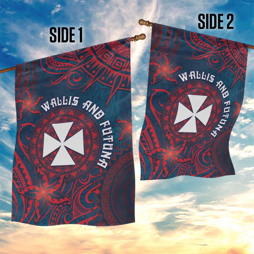 Wallis And Futuna Garden Flag Hibiscus Polynesian Tribal Pattern DT05 - Polynesian Pride