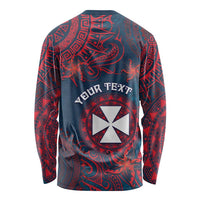 Personalised Wallis And Futuna Long Sleeve Shirt Hibiscus Polynesian Tribal Pattern DT05 - Polynesian Pride
