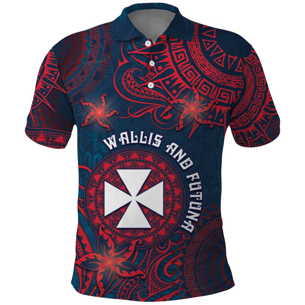 Personalised Wallis And Futuna Polo Shirt Hibiscus Polynesian Tribal Pattern DT05 Navy - Polynesian Pride