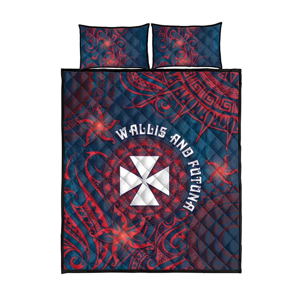 Wallis And Futuna Quilt Bed Set Hibiscus Polynesian Tribal Pattern DT05 - Polynesian Pride