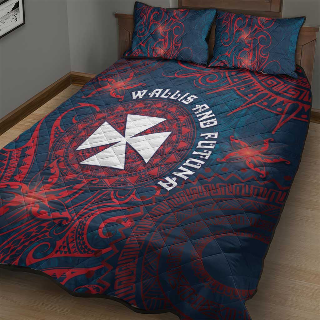 Wallis And Futuna Quilt Bed Set Hibiscus Polynesian Tribal Pattern DT05 - Polynesian Pride