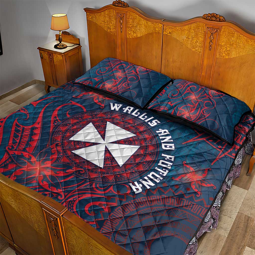 Wallis And Futuna Quilt Bed Set Hibiscus Polynesian Tribal Pattern DT05 - Polynesian Pride