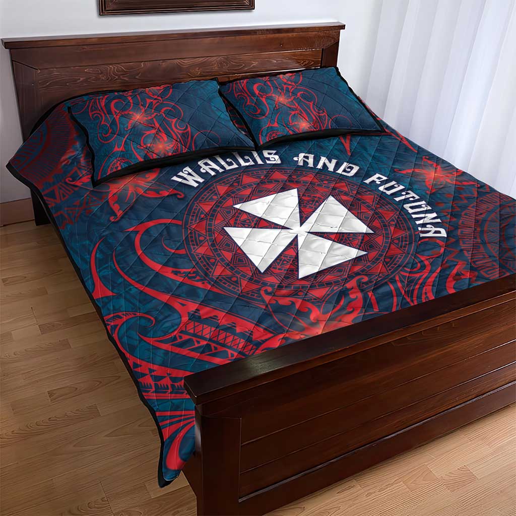 Wallis And Futuna Quilt Bed Set Hibiscus Polynesian Tribal Pattern DT05 - Polynesian Pride
