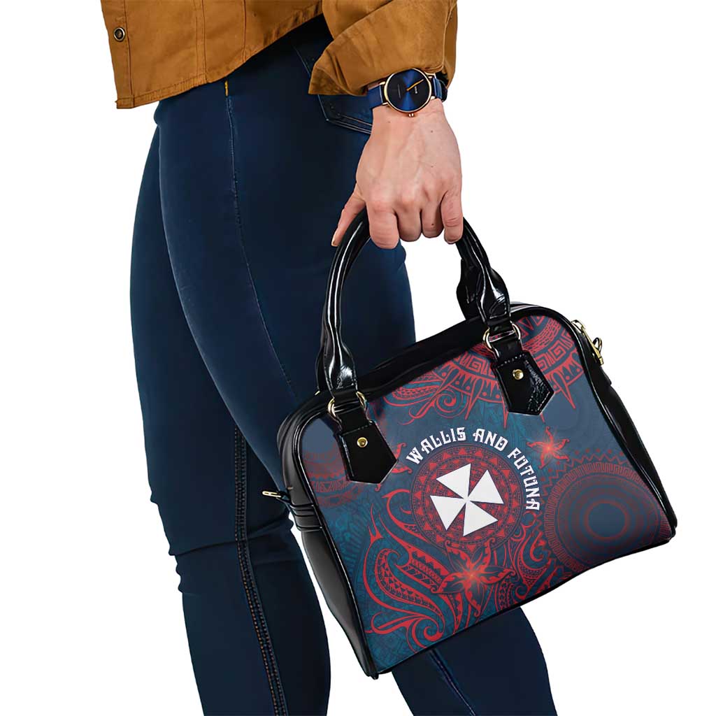 Wallis And Futuna Shoulder Handbag Hibiscus Polynesian Tribal Pattern DT05 - Polynesian Pride