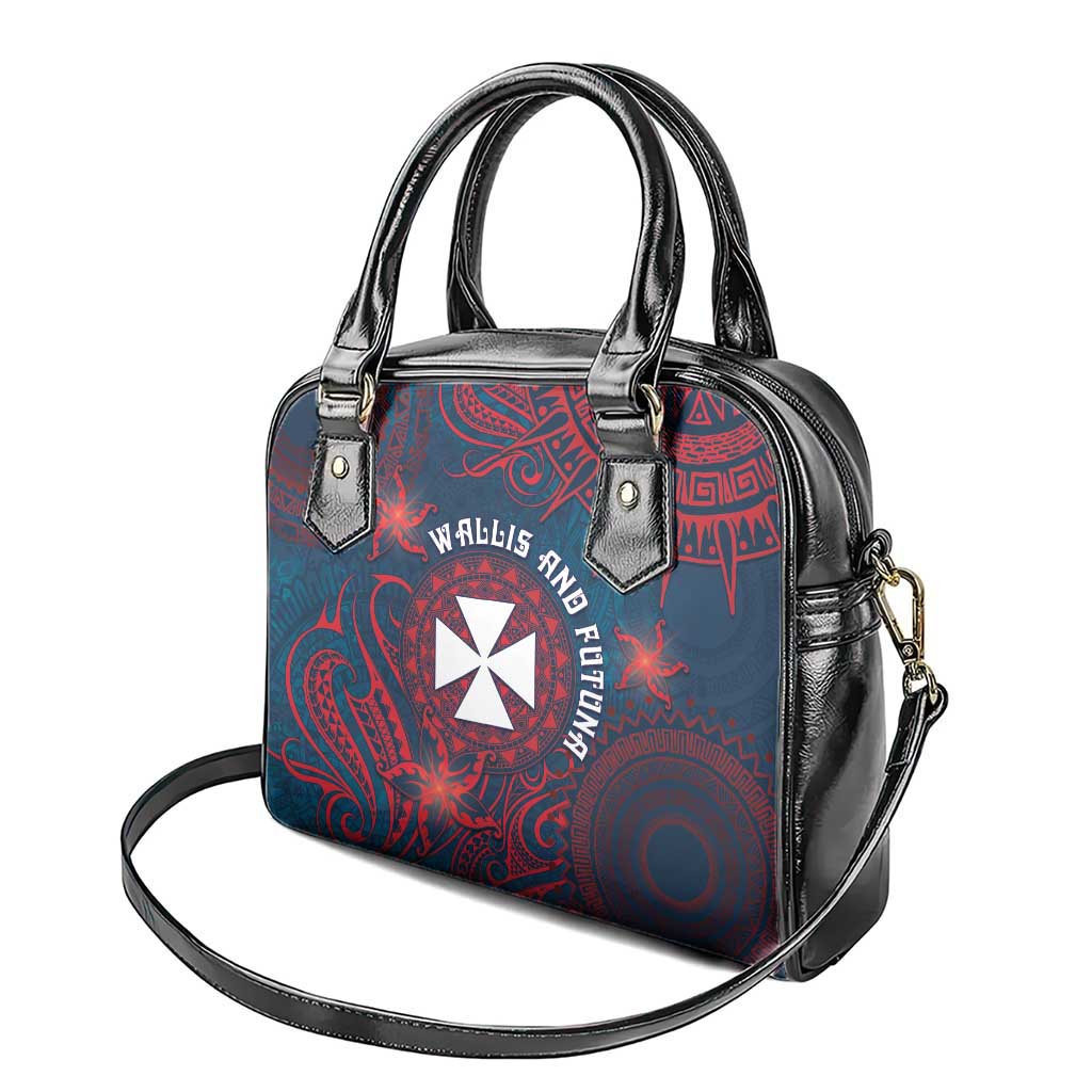 Wallis And Futuna Shoulder Handbag Hibiscus Polynesian Tribal Pattern DT05 - Polynesian Pride