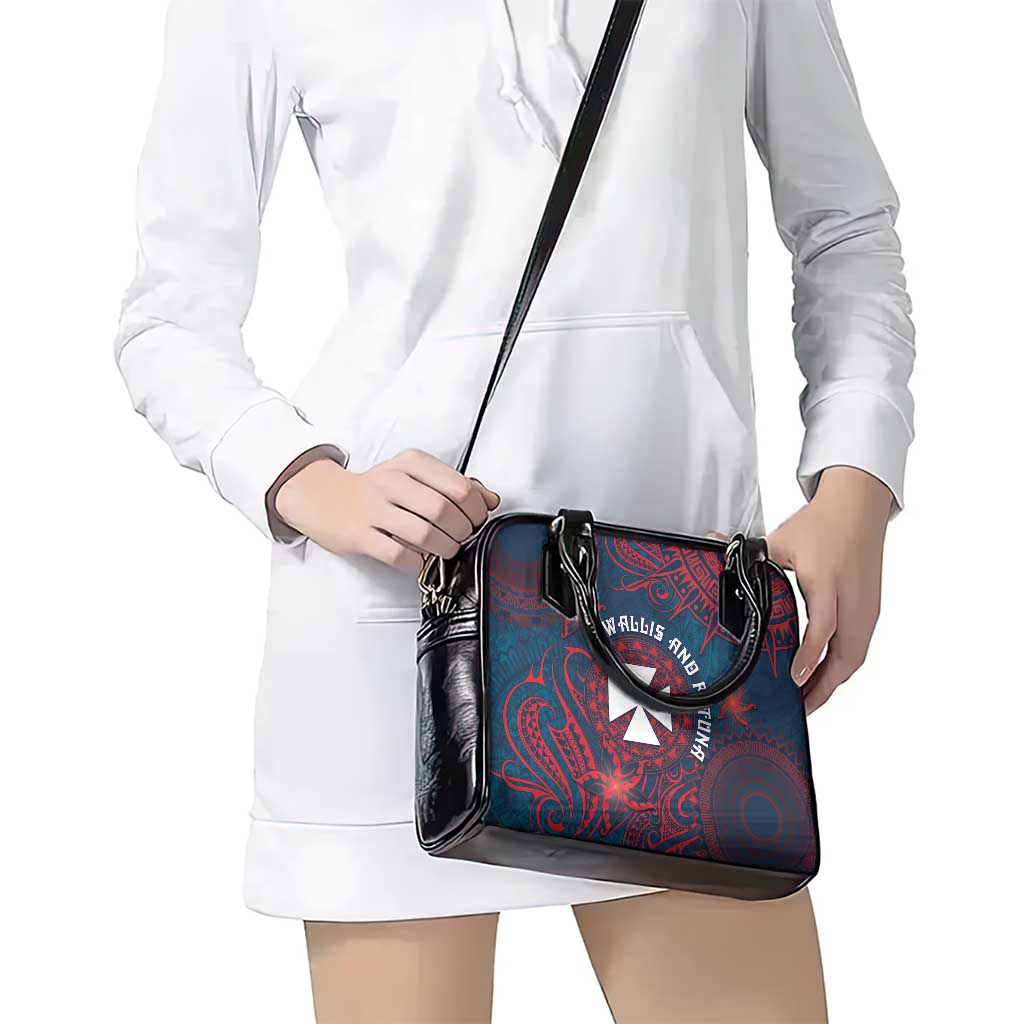Wallis And Futuna Shoulder Handbag Hibiscus Polynesian Tribal Pattern DT05 - Polynesian Pride