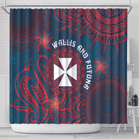 Wallis And Futuna Shower Curtain Hibiscus Polynesian Tribal Pattern DT05 - Polynesian Pride