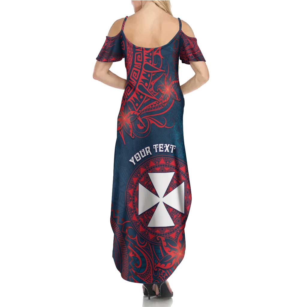 Personalised Wallis And Futuna Summer Maxi Dress Hibiscus Polynesian Tribal Pattern DT05 - Polynesian Pride