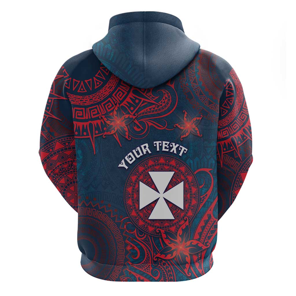 Personalised Wallis And Futuna Zip Hoodie Hibiscus Polynesian Tribal Pattern DT05 - Polynesian Pride