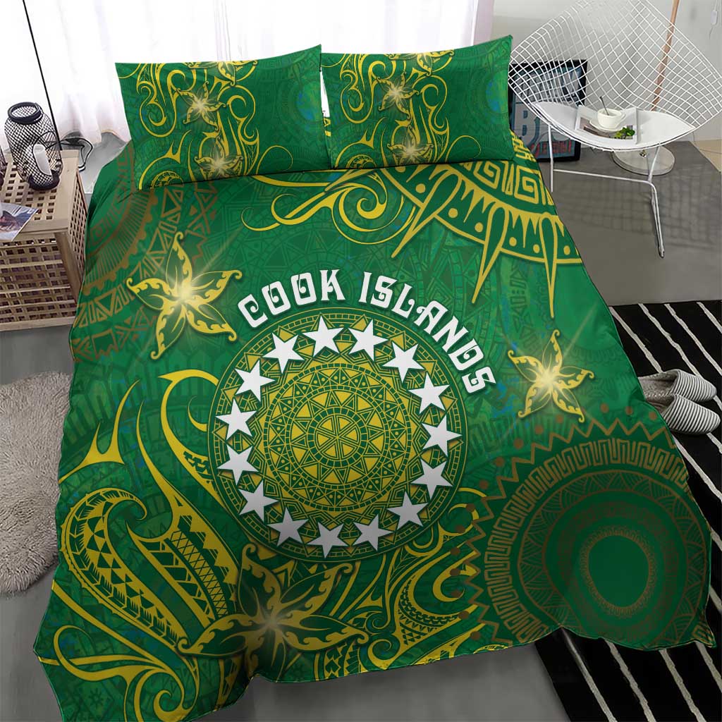 Cook Islands Bedding Set Hibiscus Polynesian Tribal Pattern